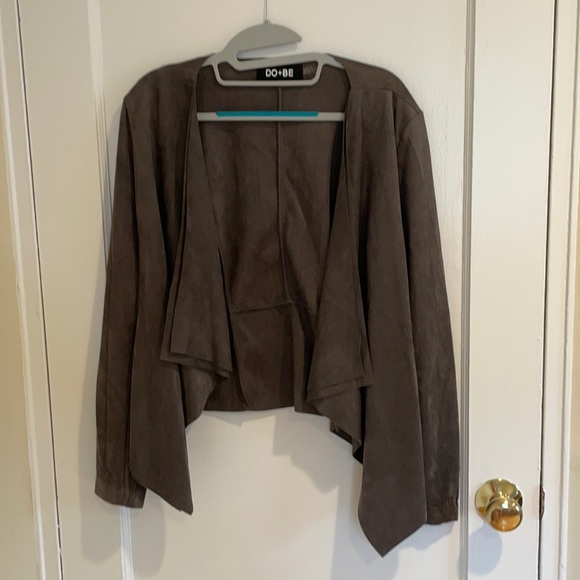 Brown/tan suede cardigan - Picture 1 of 2